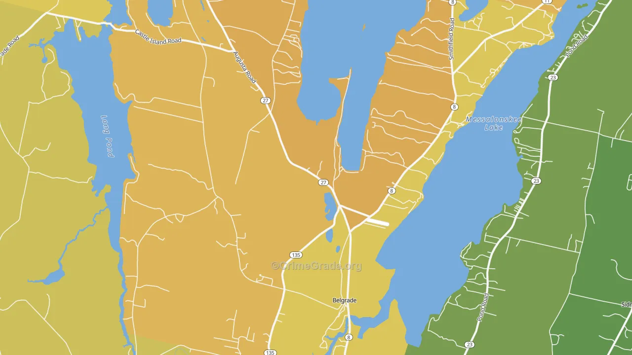 Belgrade, ME Map of Assault Rates