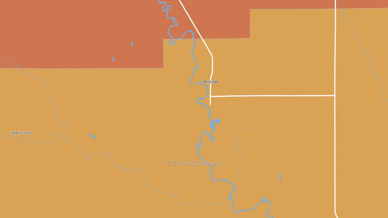 Belgrade, NE Map of Assault Rates