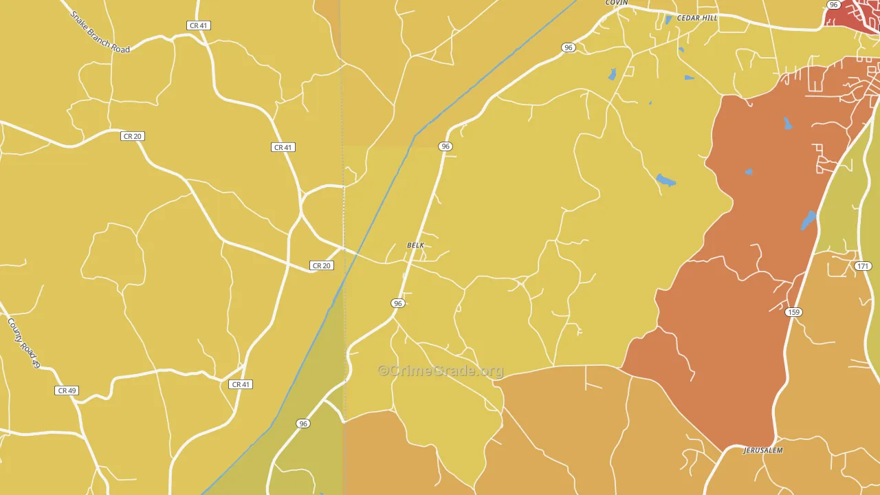 Belk, AL Map of Assault Rates
