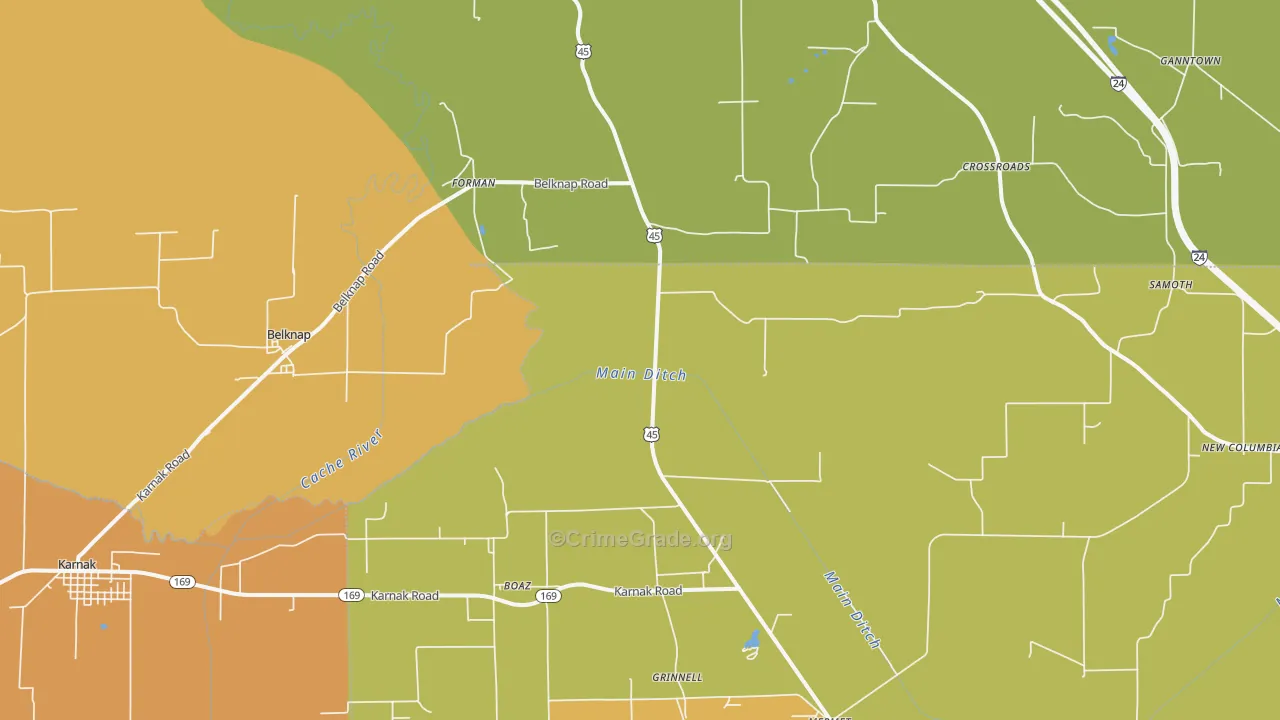 Belknap, IL Map of Assault Rates