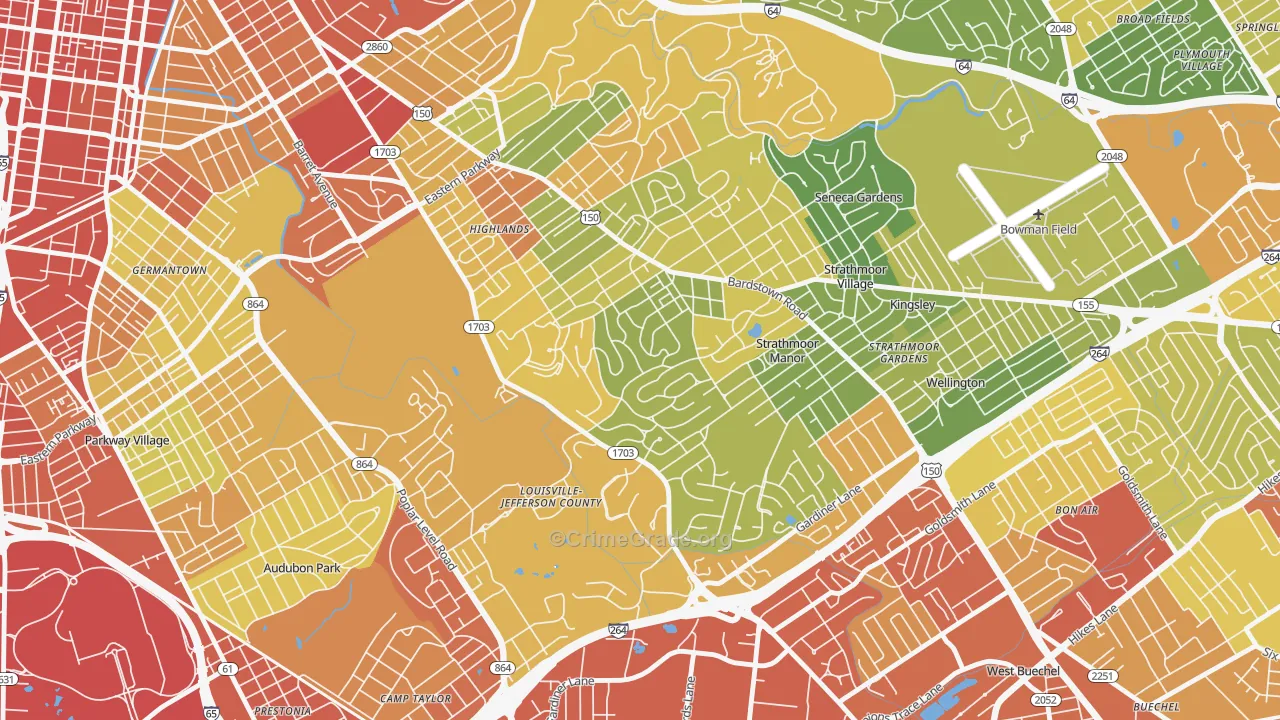 Belknap, Louisville, KY Map of Assault Rates