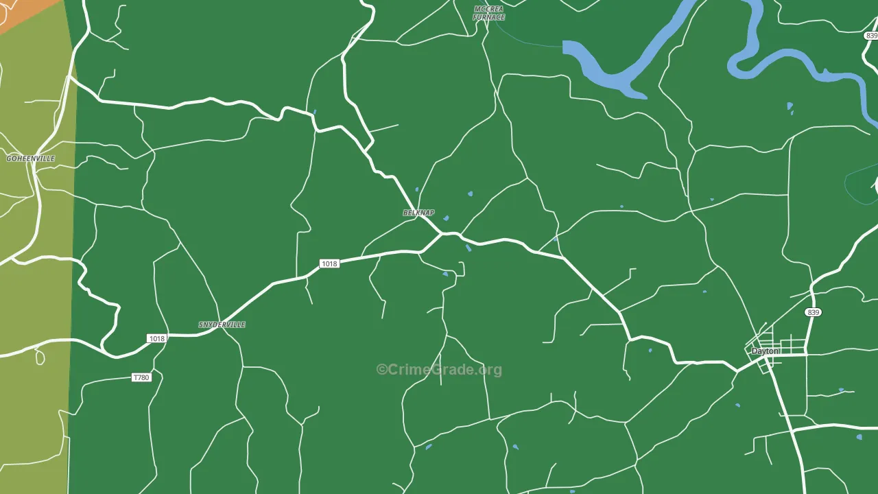 Belknap, PA Map of Assault Rates