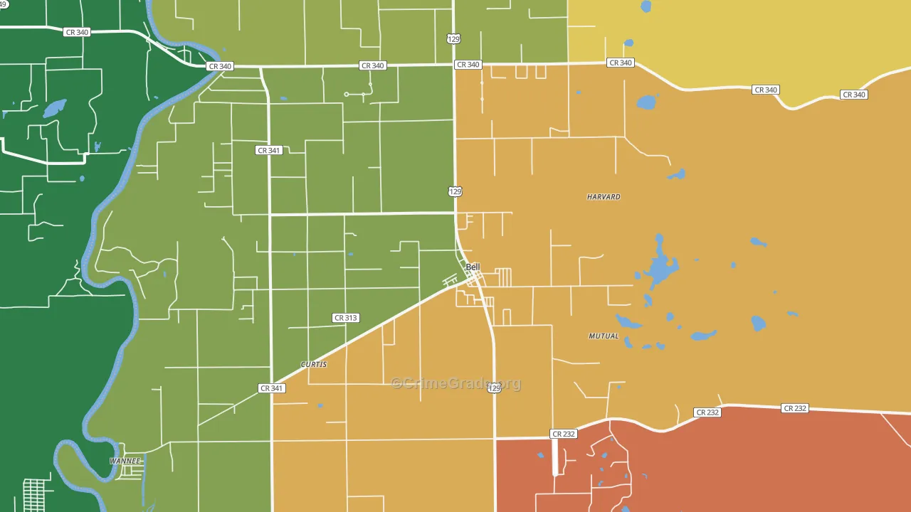 Bell, FL Map of Assault Rates