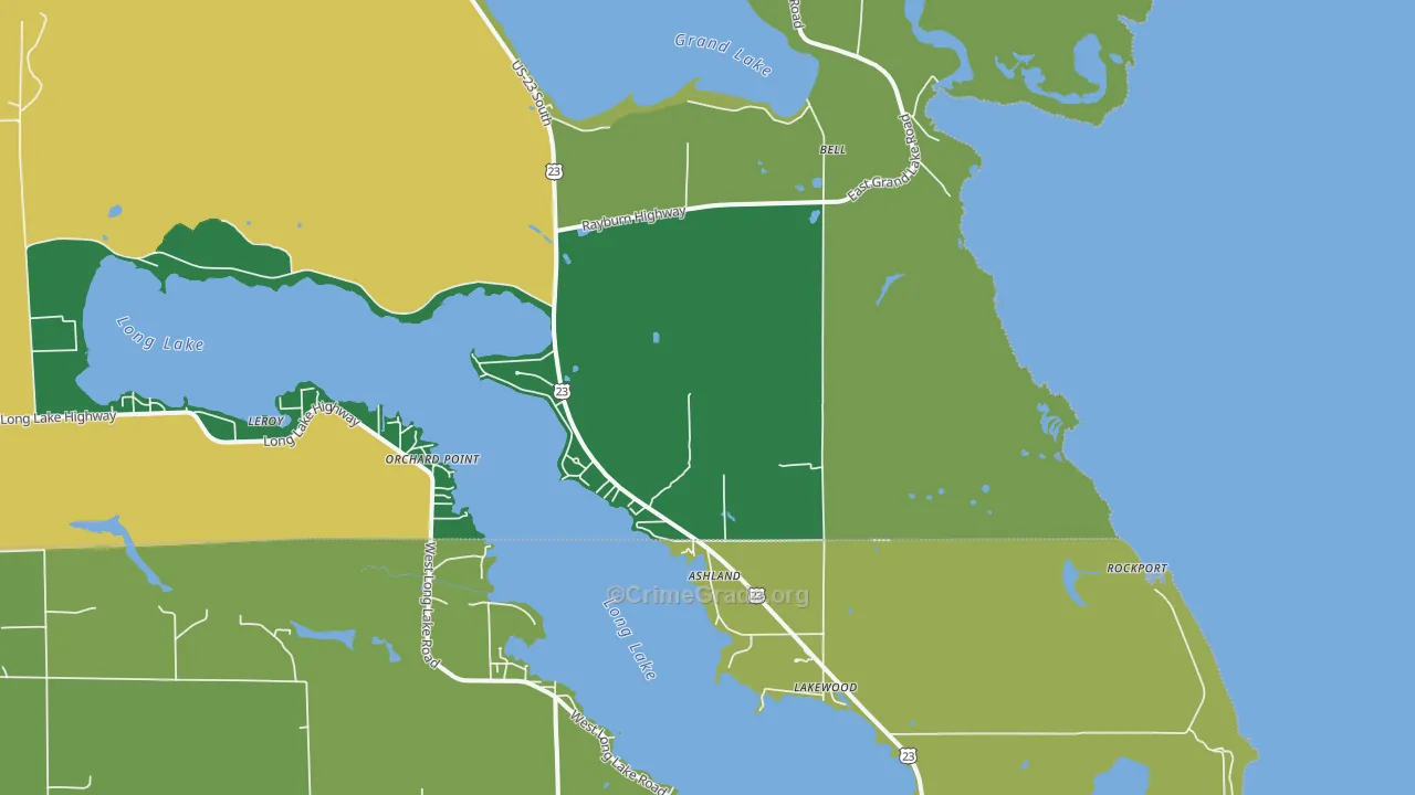 Bell, MI Map of Assault Rates