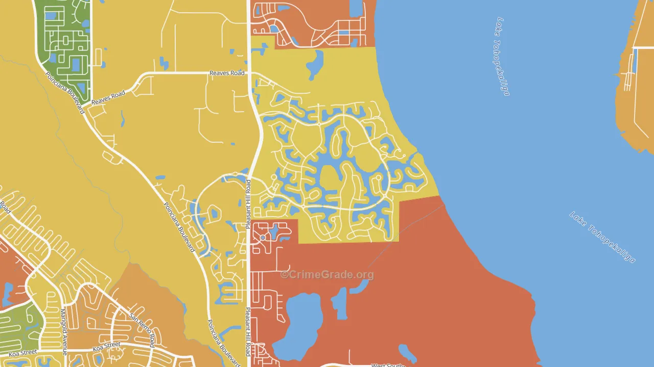 Bellalago, Kissimmee, FL Map of Assault Rates