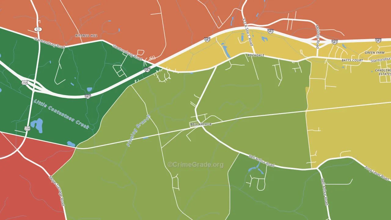 Bellarthur, NC Map of Assault Rates