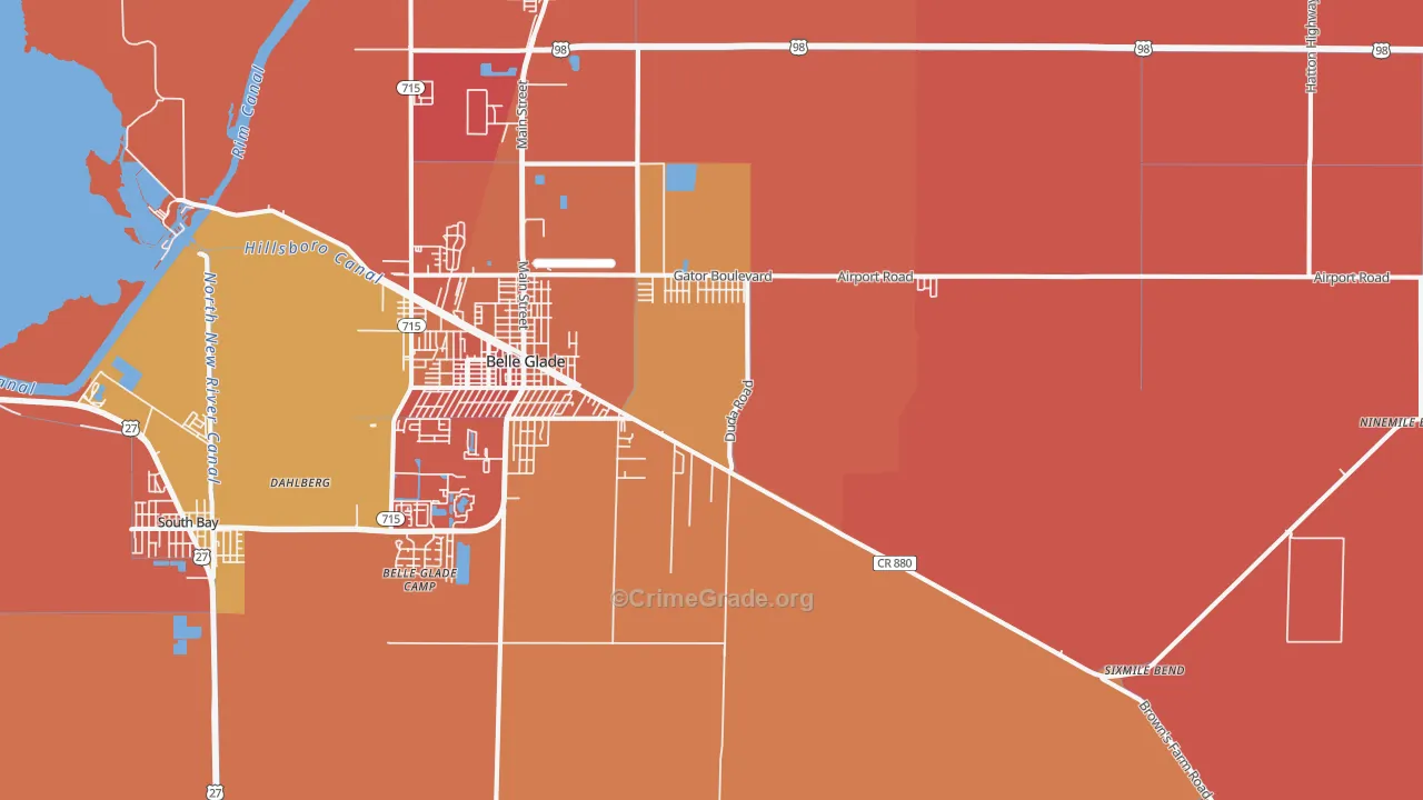 Belle Glade Camp, FL Map of Assault Rates
