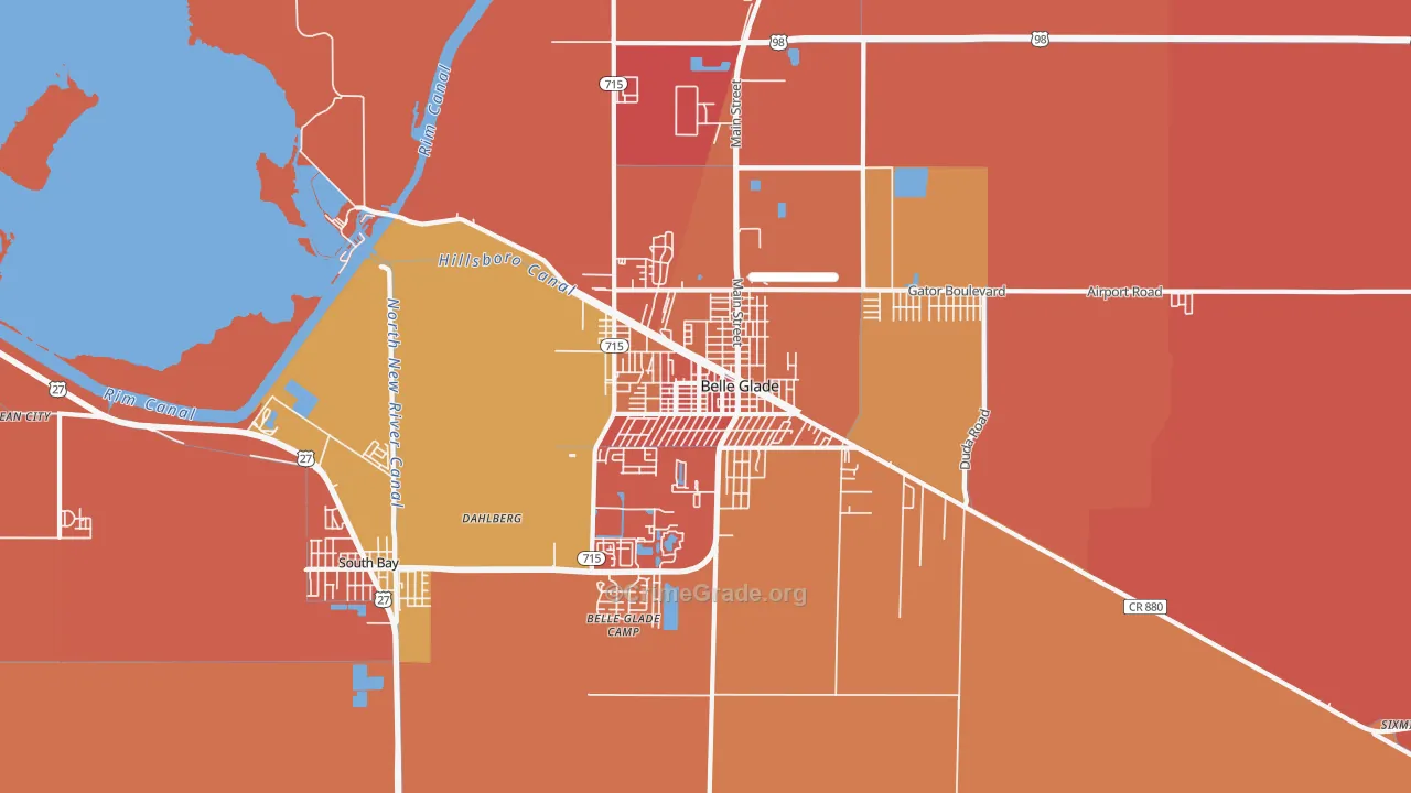 Belle Glade, FL Map of Assault Rates