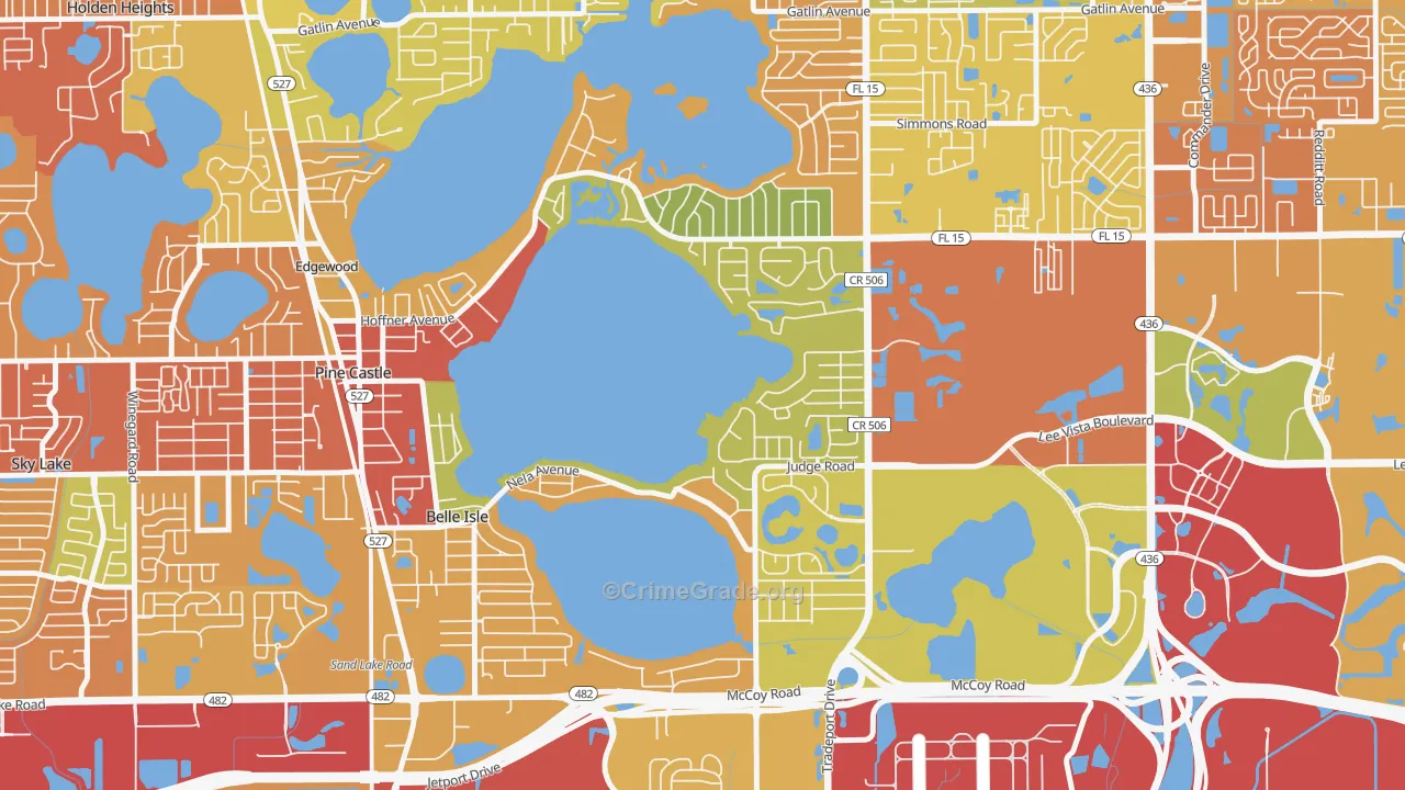 Belle Isle, FL Map of Assault Rates