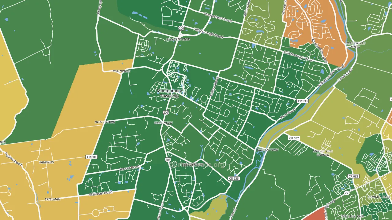 Belle Mead, NJ Map of Assault Rates