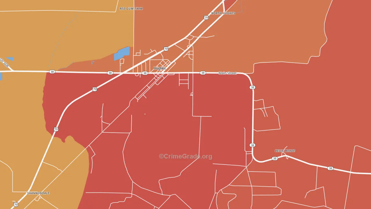 Belle Meade, AR Map of Assault Rates