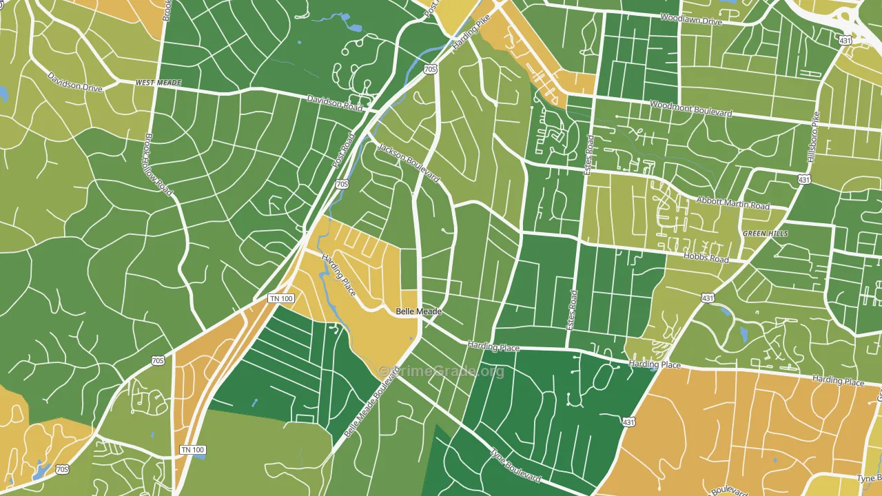 Belle Meade, TN Map of Assault Rates
