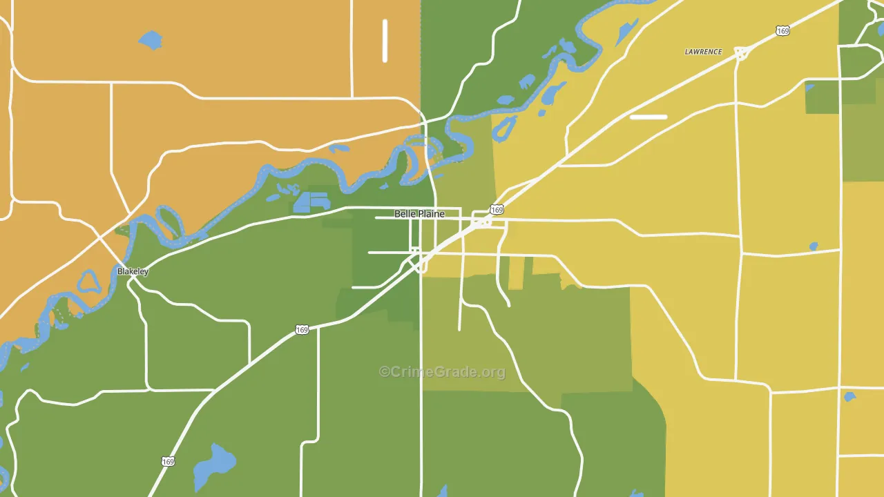 Belle Plaine, MN Map of Assault Rates
