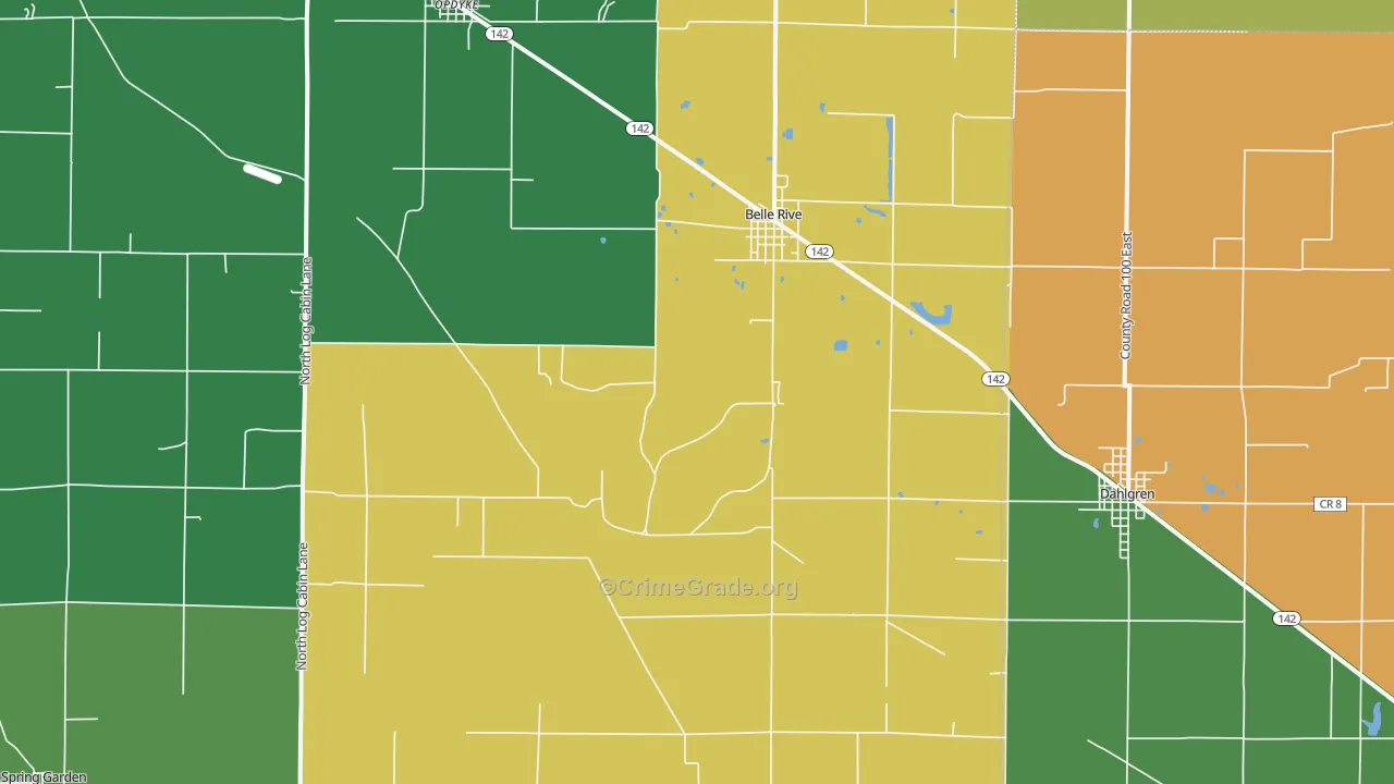 Belle Rive, IL Map of Assault Rates