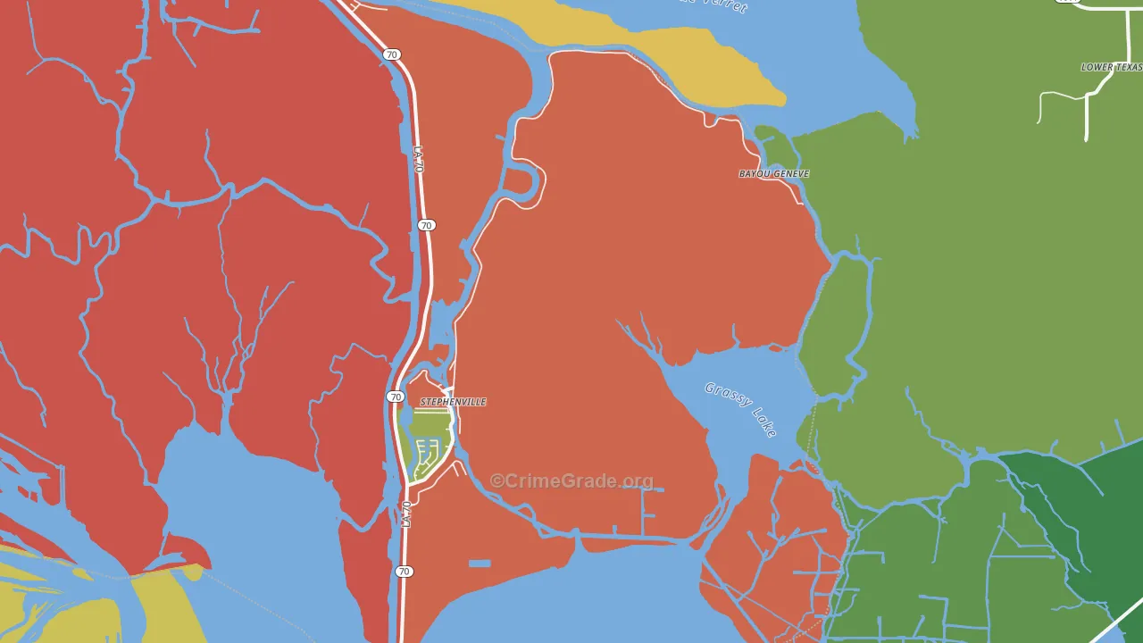Belle River, LA Map of Assault Rates
