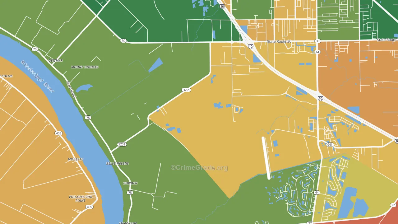 Belle Terre, LA Map of Assault Rates