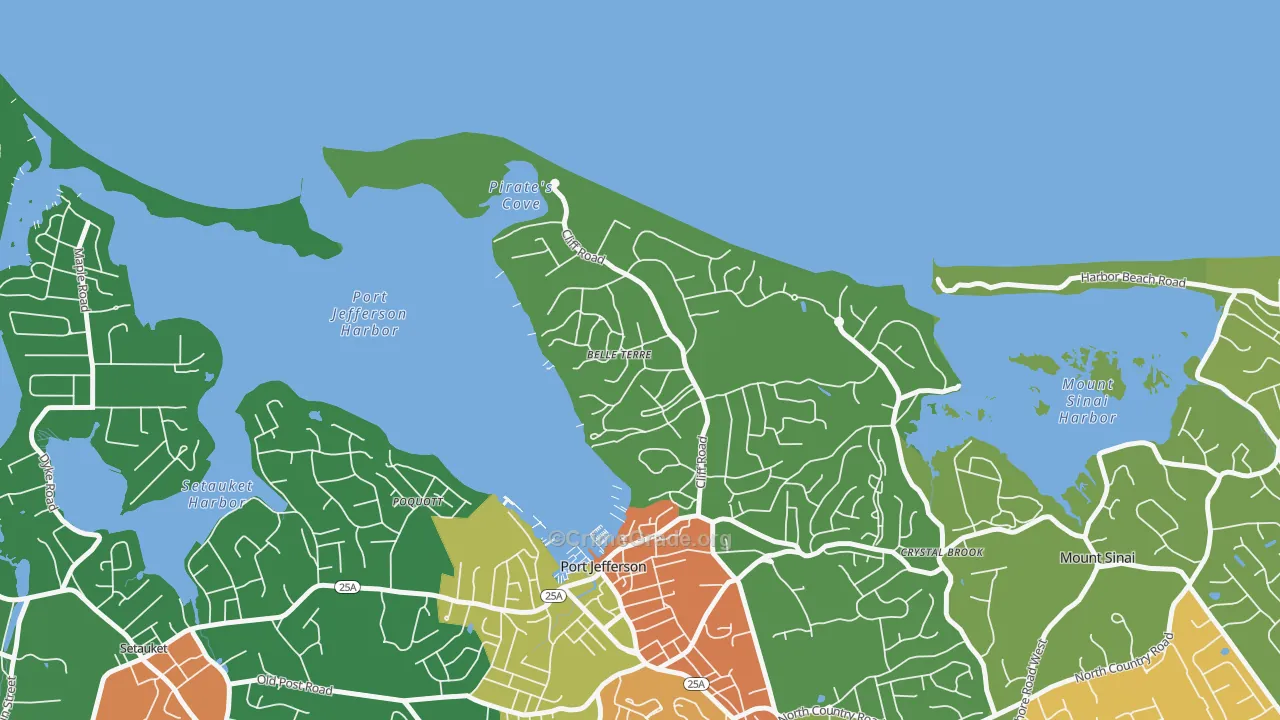 Belle Terre, NY Map of Assault Rates