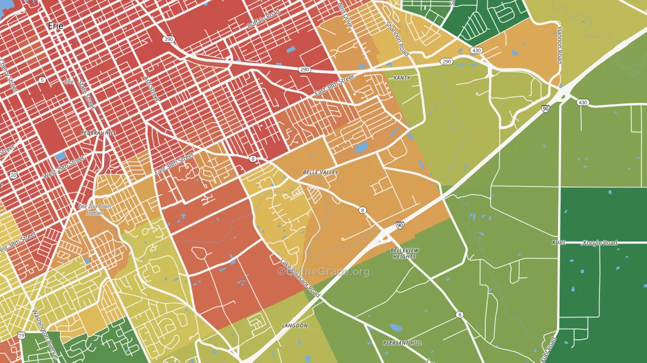 Belle Valley, Erie, PA Map of Assault Rates