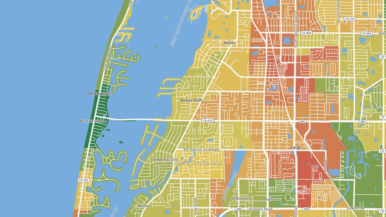 Belleair Bluffs, FL Map of Assault Rates