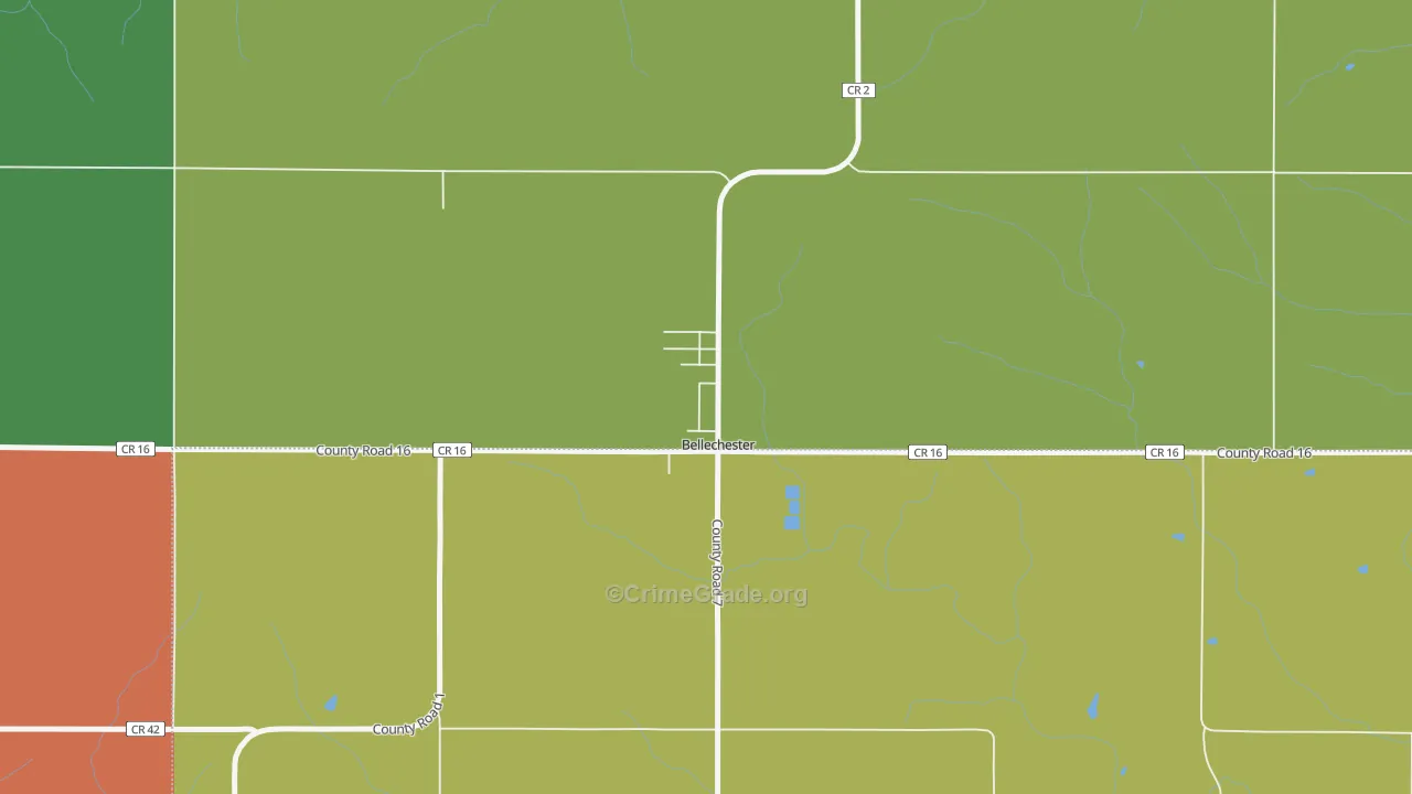 Bellechester, MN Map of Assault Rates
