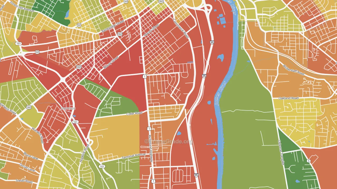 Bellemeade, Richmond, VA Map of Assault Rates