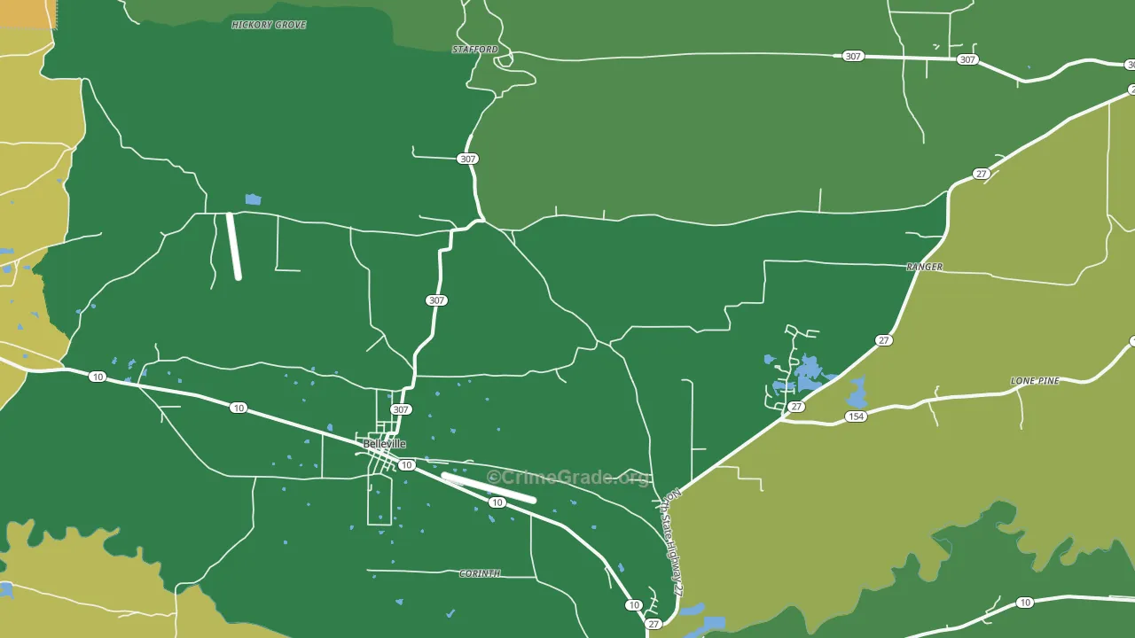 Belleville, AR Map of Assault Rates