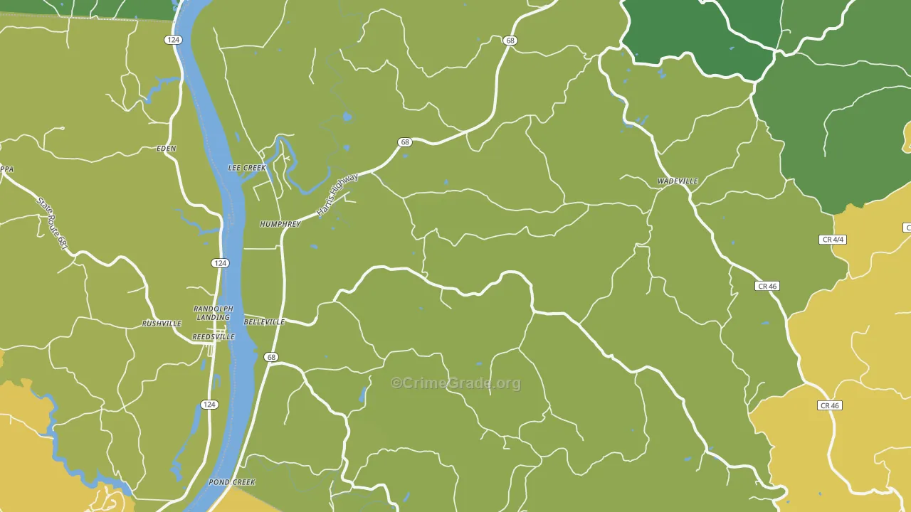 Belleville, WV Map of Assault Rates