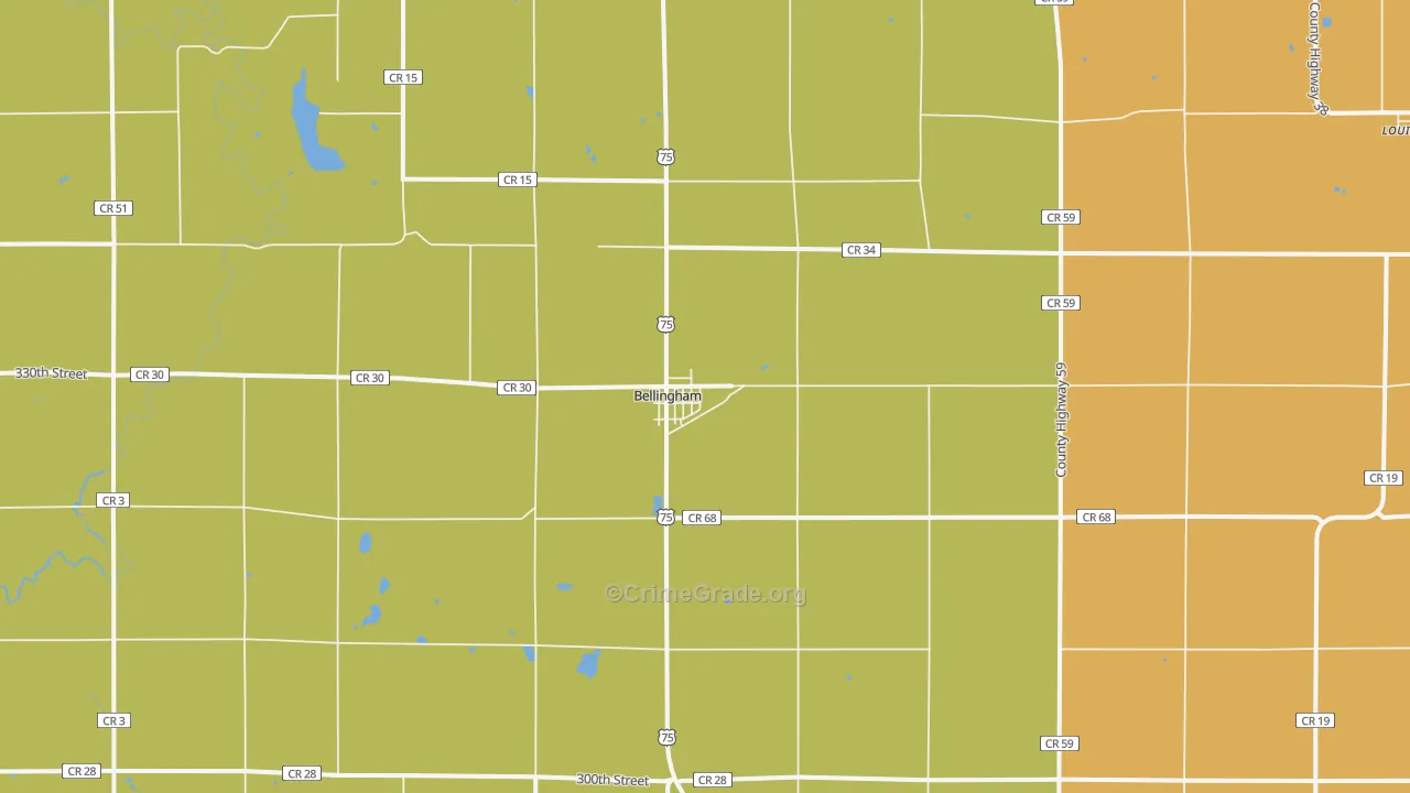 Bellingham, MN Map of Assault Rates