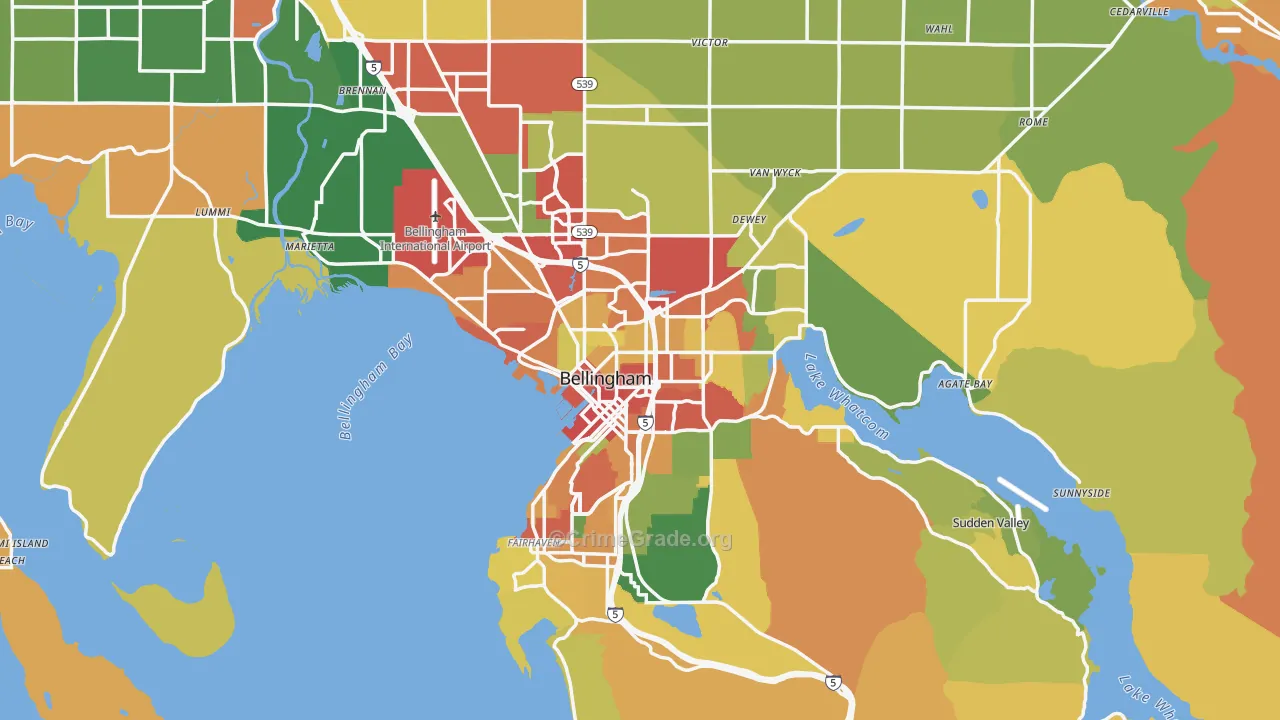 Bellingham, WA Map of Assault Rates
