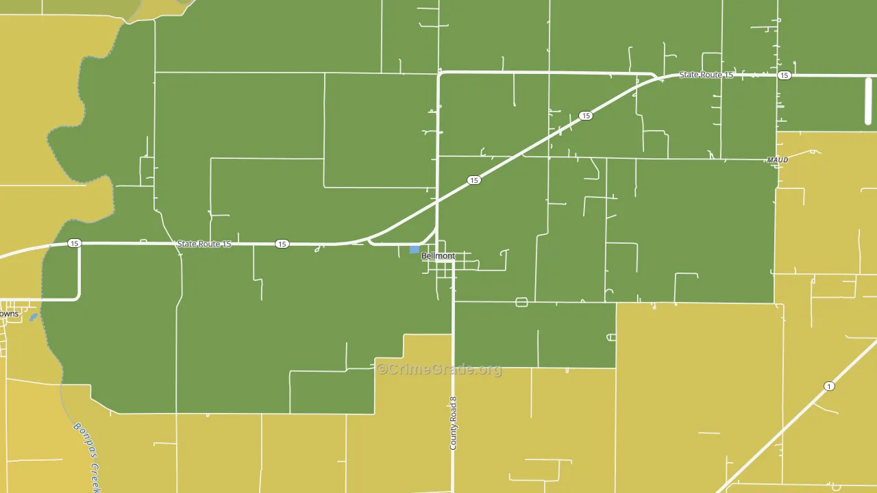 Bellmont, IL Map of Assault Rates
