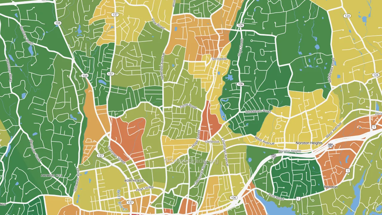 Belltown, Stamford, CT Map of Assault Rates