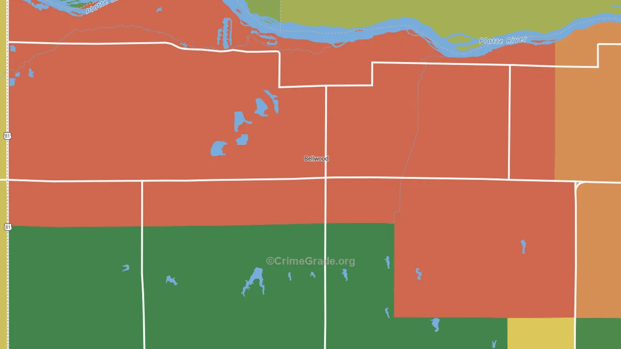 Bellwood, NE Map of Assault Rates