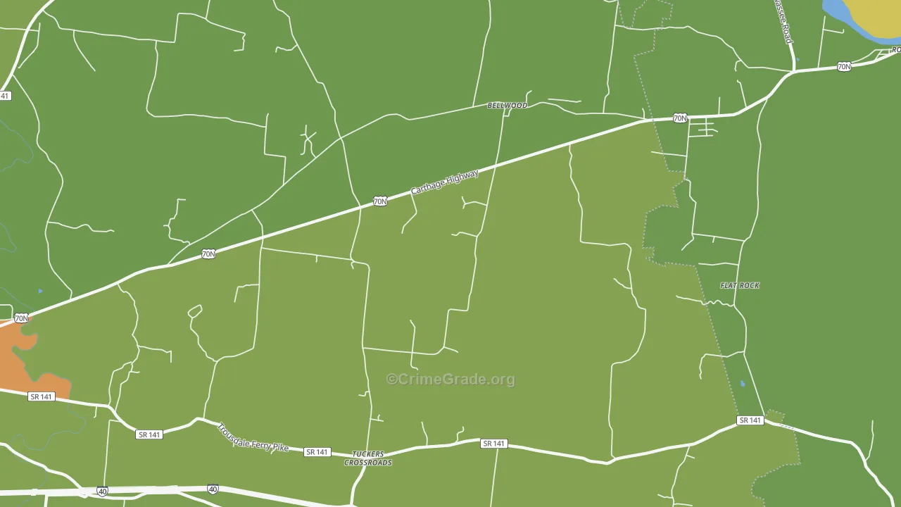 Bellwood, TN Map of Assault Rates