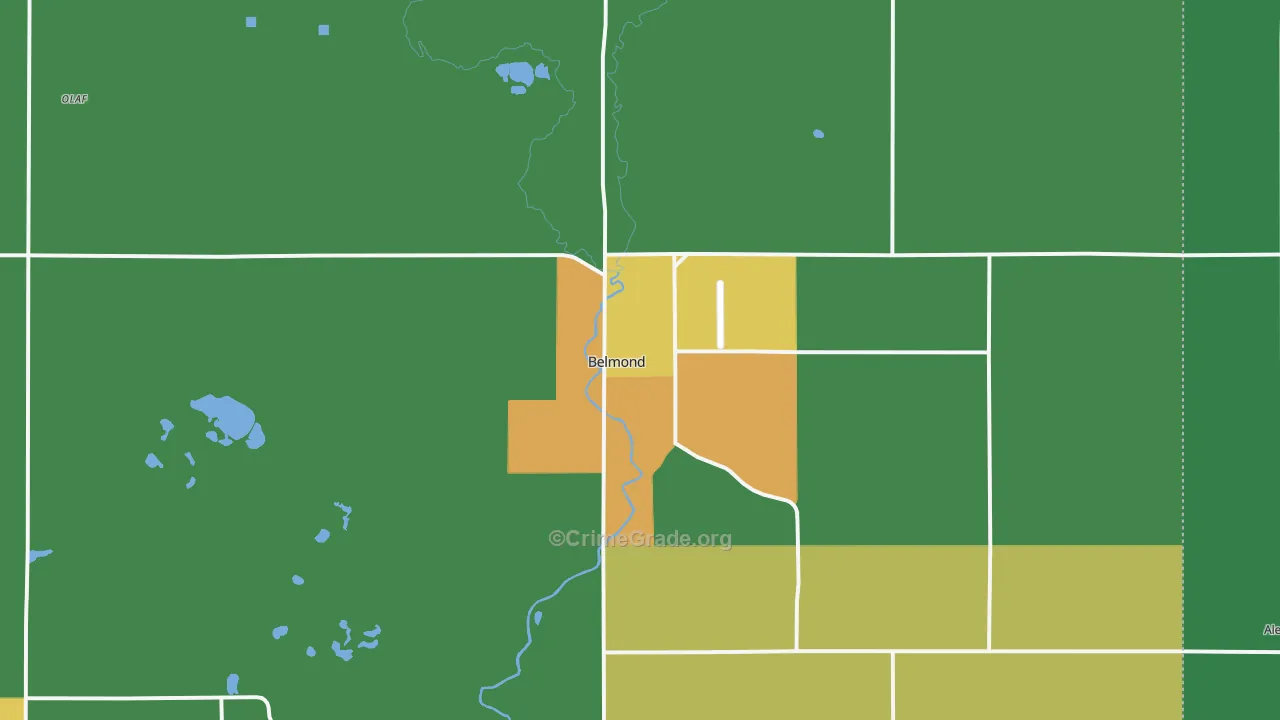 Belmond, IA Map of Assault Rates