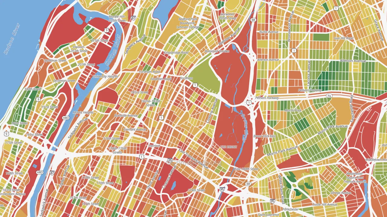 Belmont, Bronx, NY Map of Assault Rates