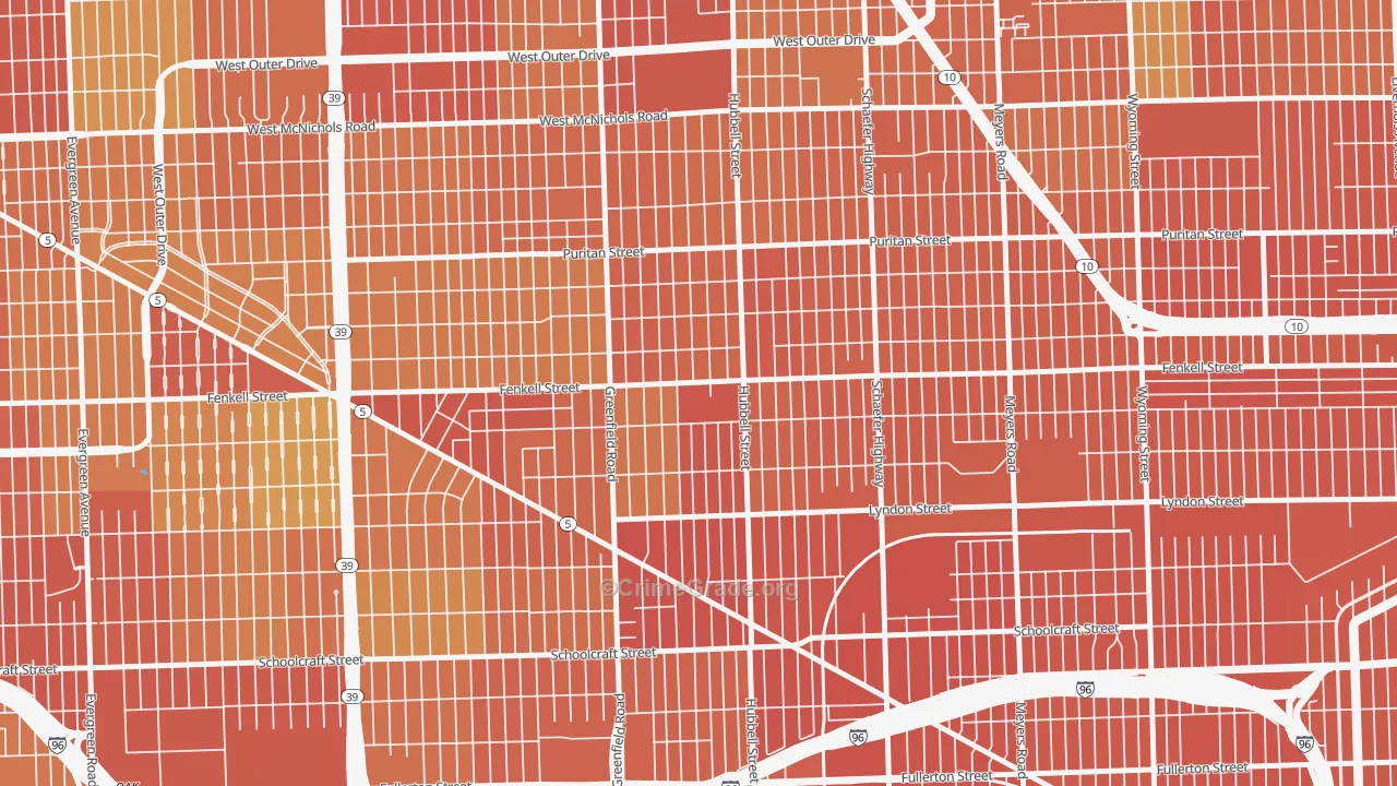 Belmont, Detroit, MI Map of Assault Rates