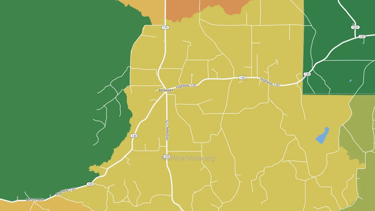 Belmont, LA Map of Assault Rates