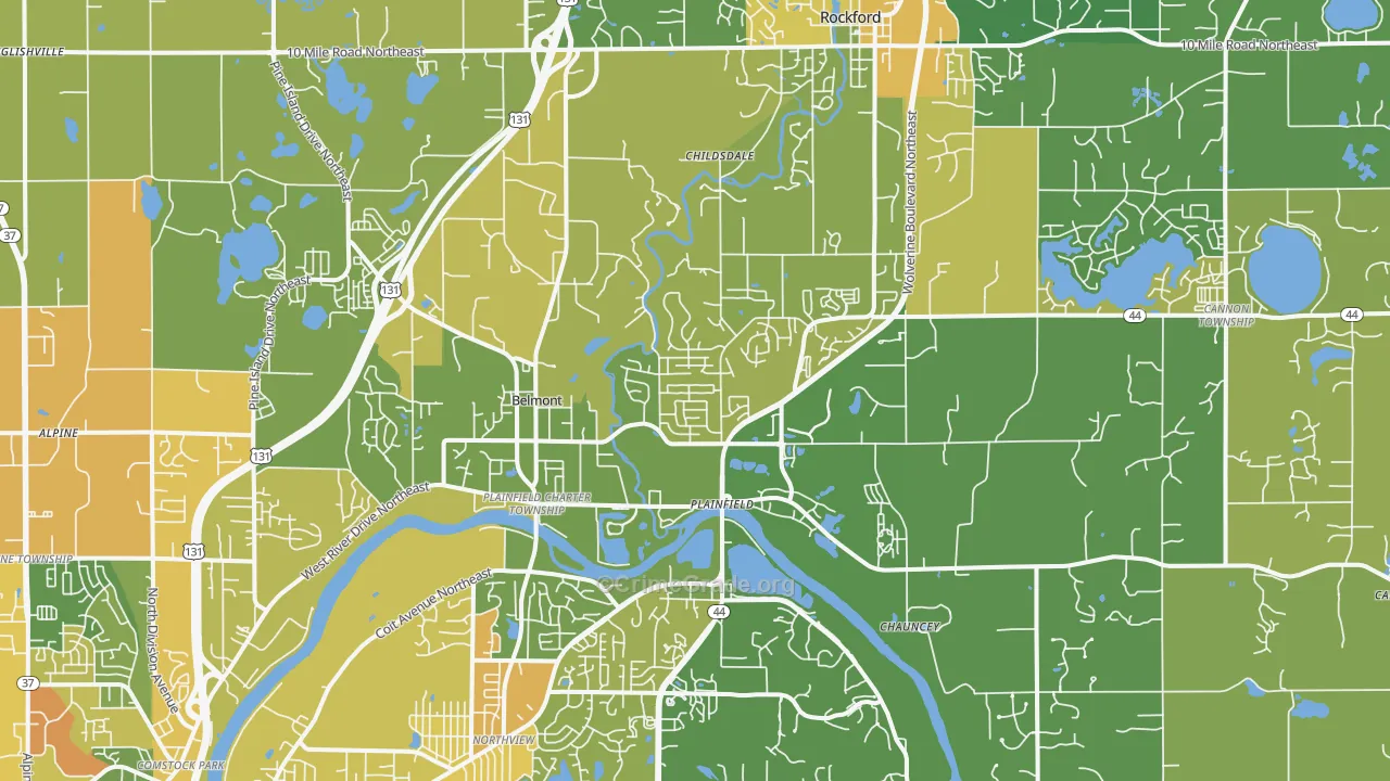 Belmont, MI Map of Assault Rates