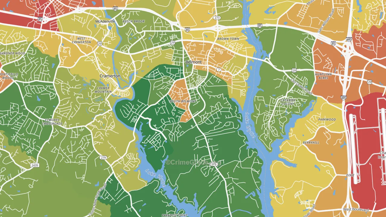 Belmont, NC Map of Assault Rates