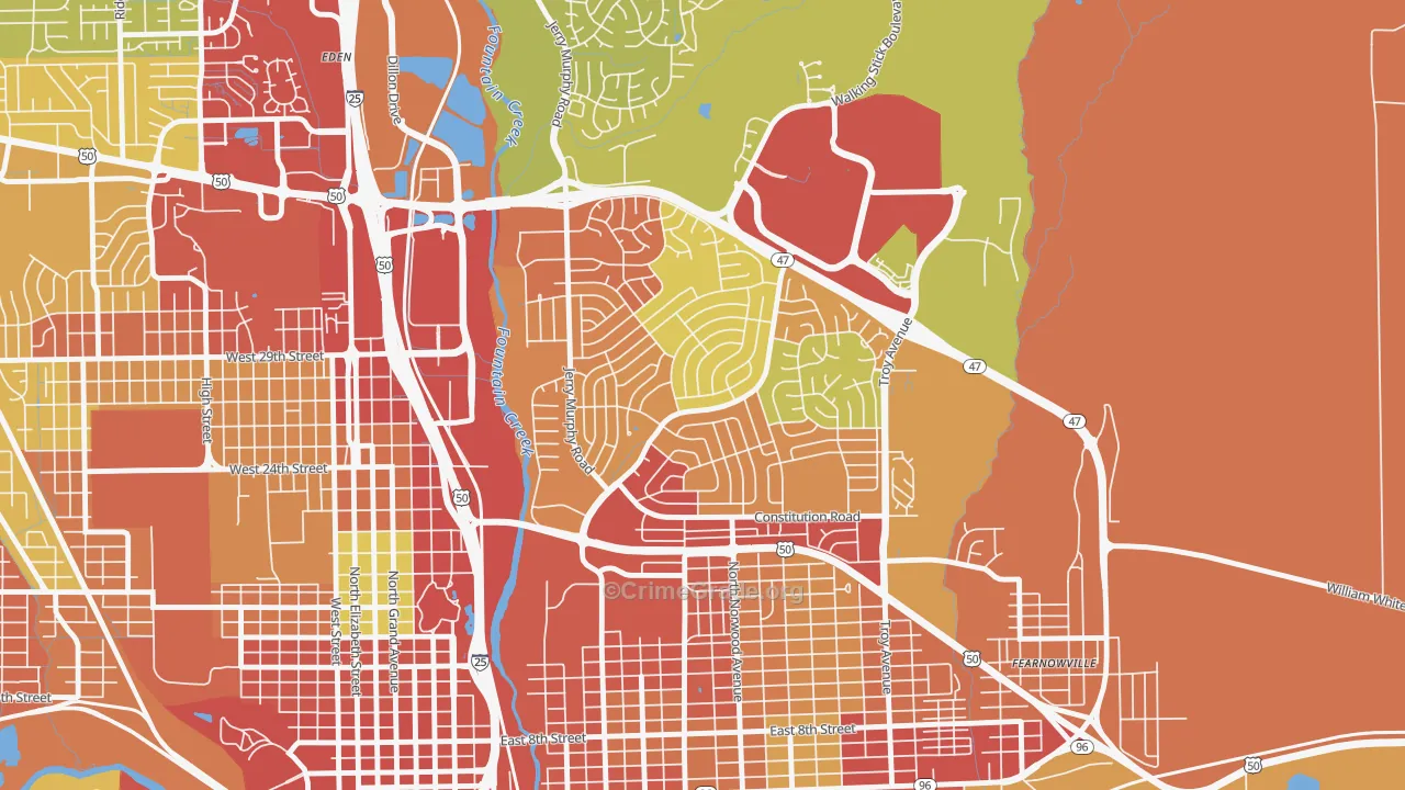 Belmont, Pueblo, CO Map of Assault Rates