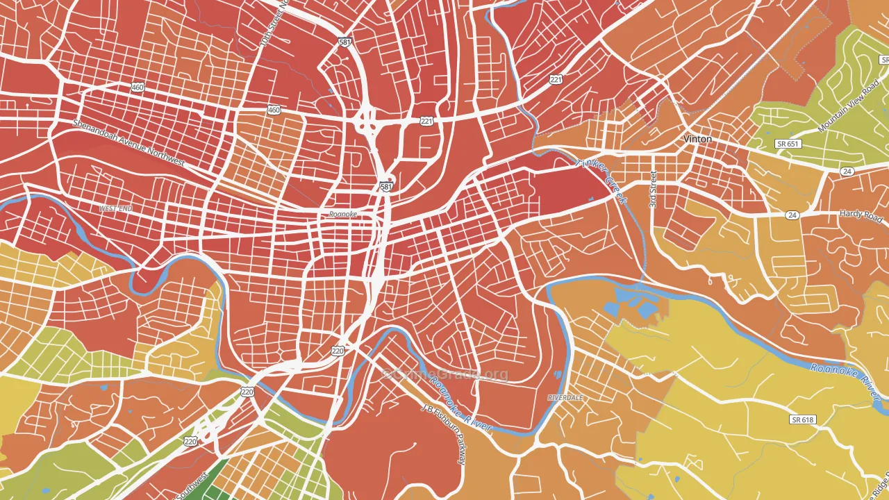 Belmont, Roanoke, VA Map of Assault Rates