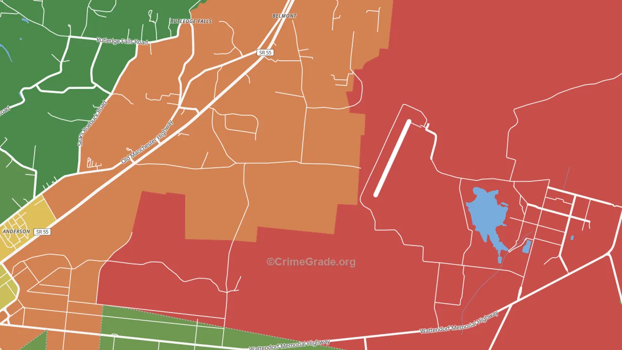 Belmont, TN Map of Assault Rates