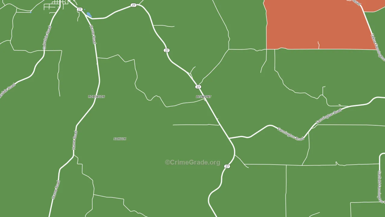 Belmont, WA Map of Assault Rates