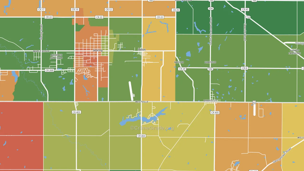 Beloit, OH Map of Assault Rates