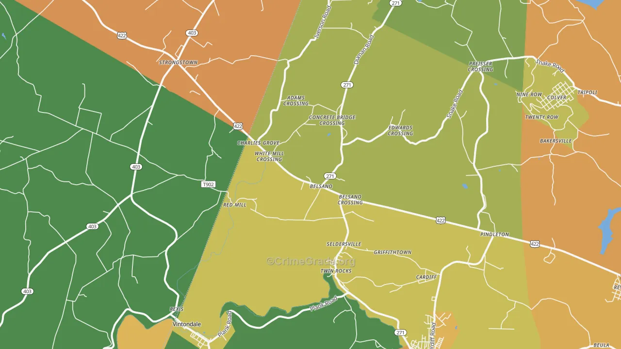 Belsano, PA Map of Assault Rates
