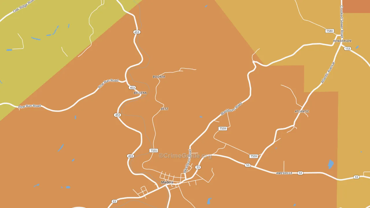 Belsena Mills, PA Map of Assault Rates