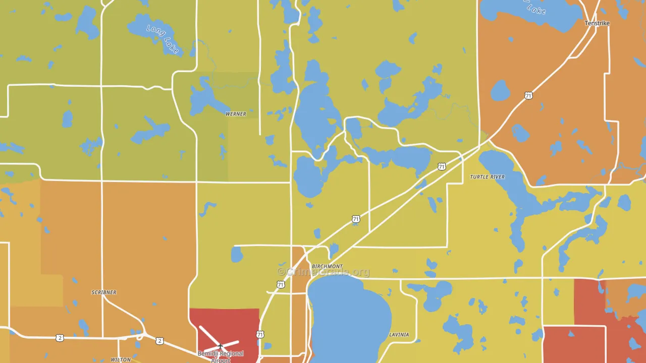 Beltrami County, MN Map of Assault Rates