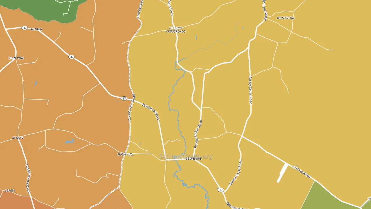 Belvidere, NC Map of Assault Rates