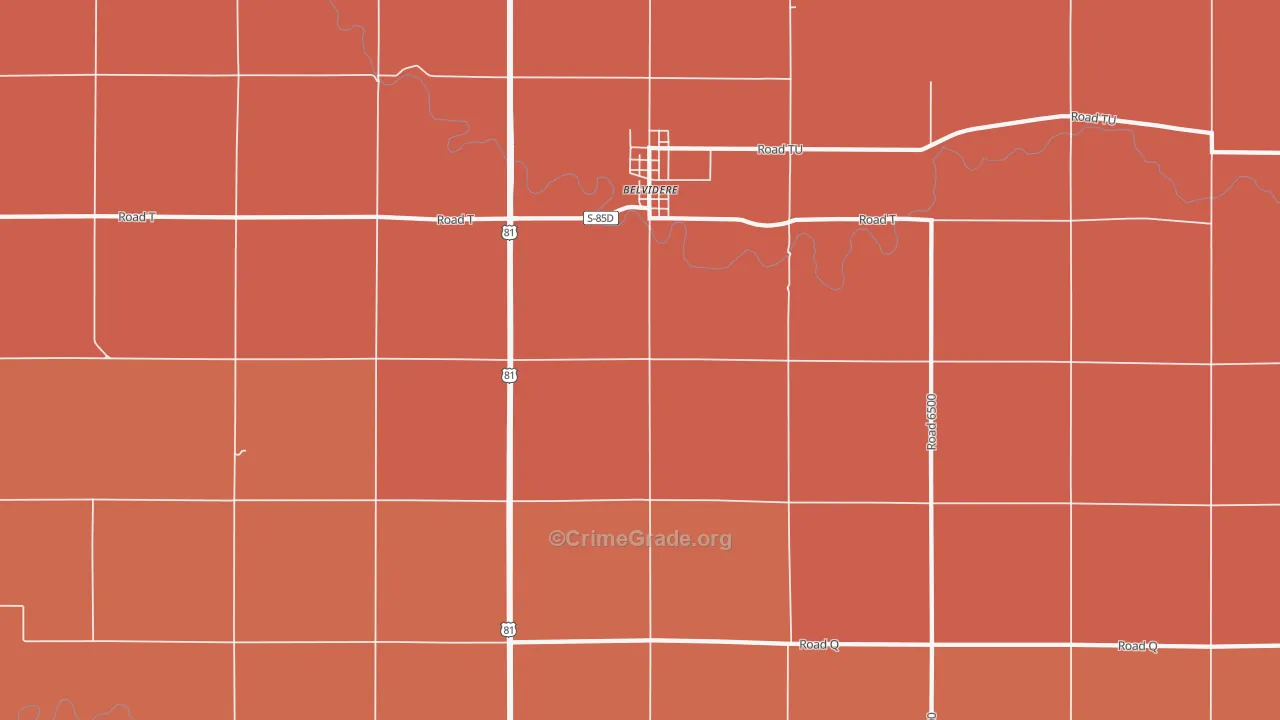 Belvidere, NE Map of Assault Rates