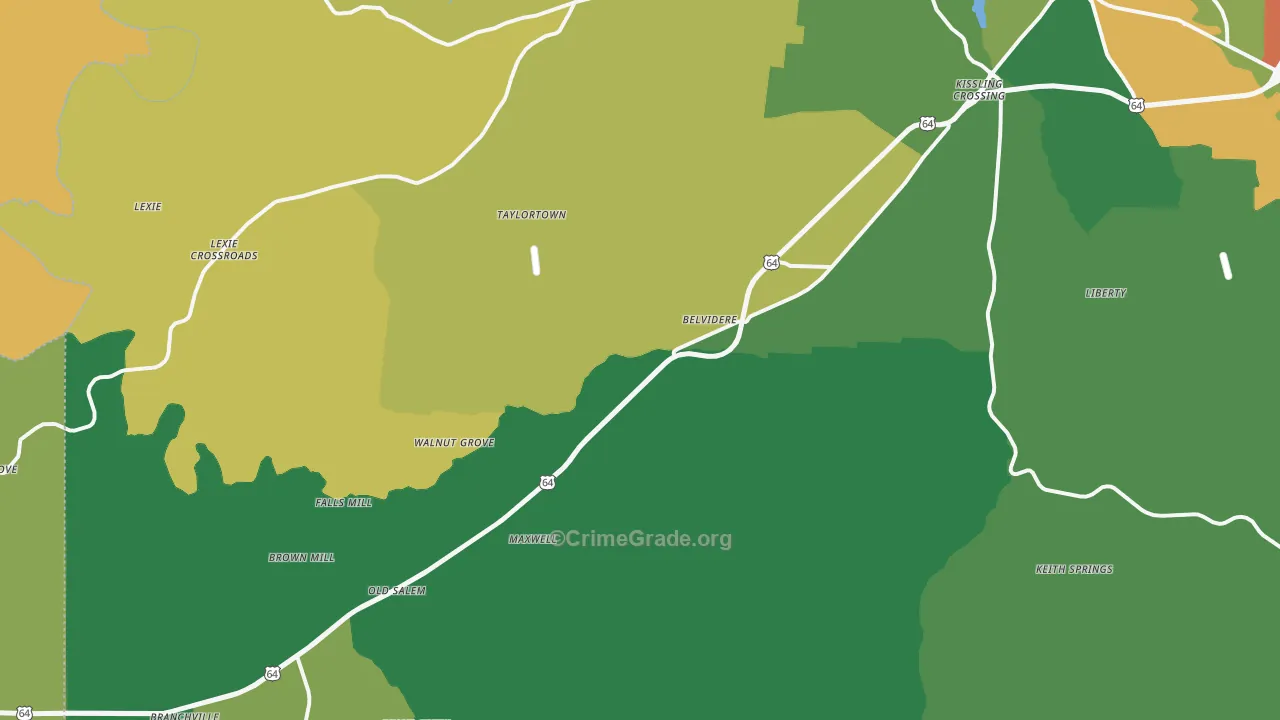 Belvidere, TN Map of Assault Rates